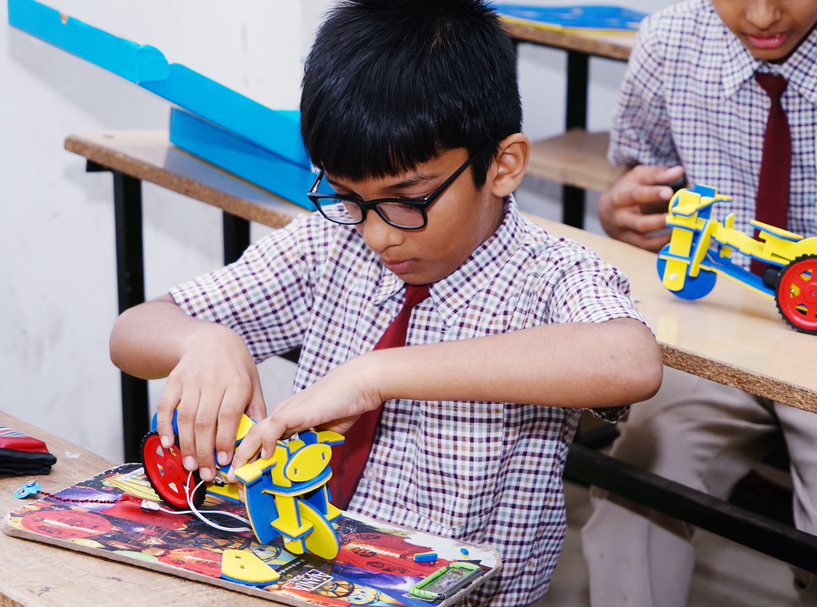 boy in school