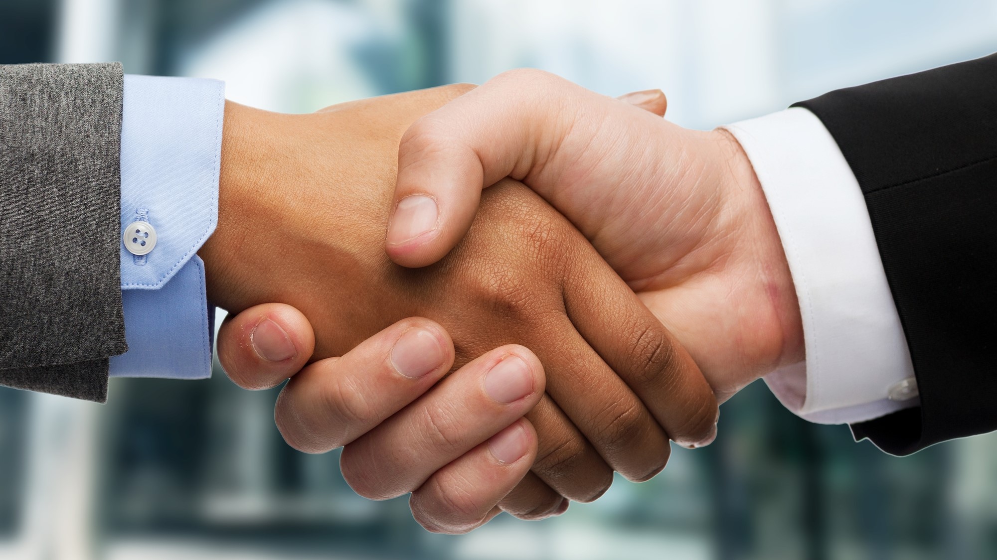 Handshake between business people